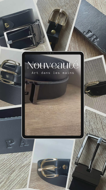 Ceinture en cuir personnalisable sans couture de finition