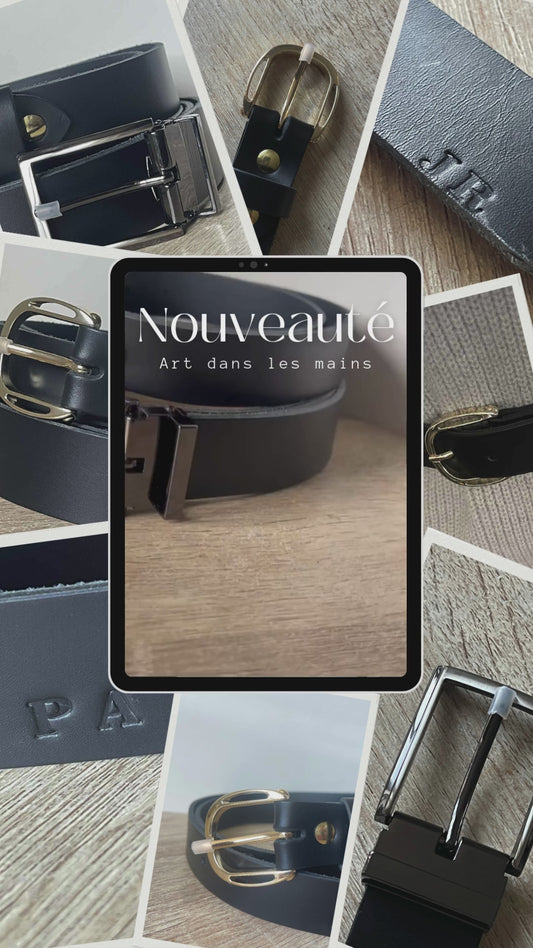 Ceinture en cuir personnalisable sans couture de finition